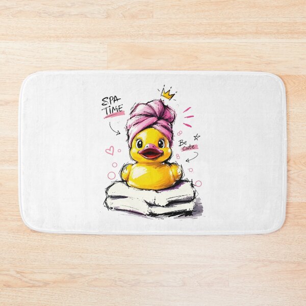 Item preview, Spa Time Cute Rubber Duck with Towel Turban – Hand-Drawn Art designed and sold by RamyGallery.