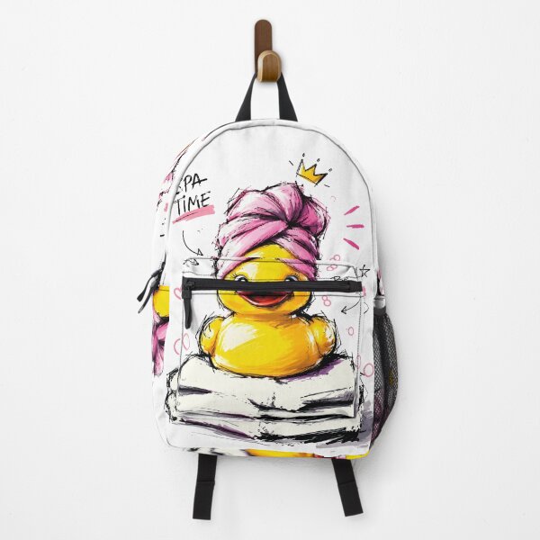 Item preview, Spa Time Cute Rubber Duck with Towel Turban – Hand-Drawn Art designed and sold by RamyGallery.