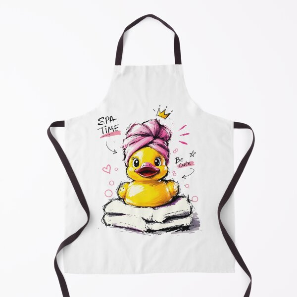 Item preview, Spa Time Cute Rubber Duck with Towel Turban – Hand-Drawn Art designed and sold by RamyGallery.