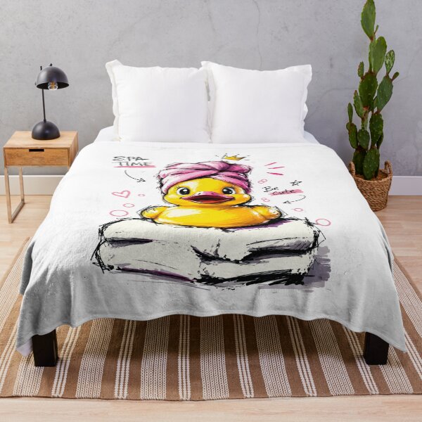 Item preview, Spa Time Cute Rubber Duck with Towel Turban – Hand-Drawn Art designed and sold by RamyGallery.