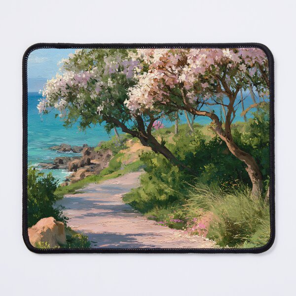 Item preview, Hawaiian Tropical Beach Path with Flowering Tree and Turquoise Ocean v3 designed and sold by daila70.