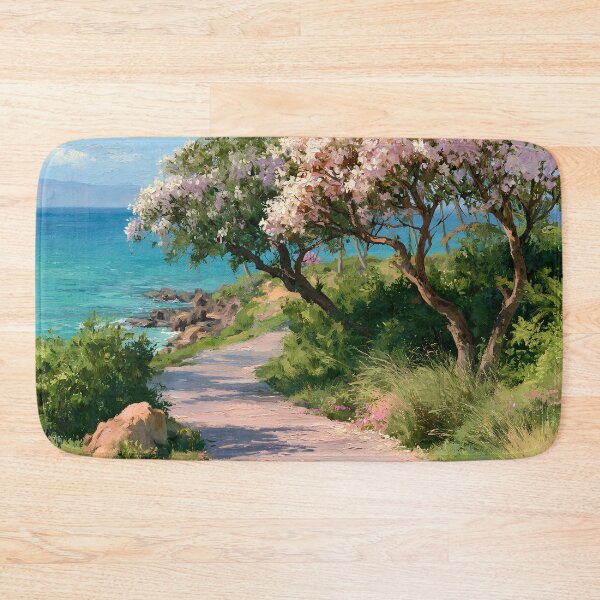 Item preview, Hawaiian Tropical Beach Path with Flowering Tree and Turquoise Ocean v3 designed and sold by daila70.