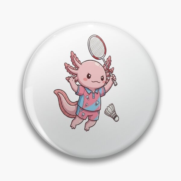 Item preview, Cute Axolotl Playing Badminton designed and sold by Ella_Sketch.