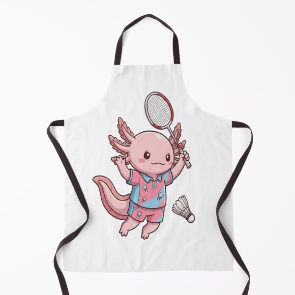 Item preview, Cute Axolotl Playing Badminton designed and sold by Ella_Sketch.