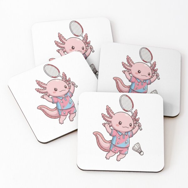 Item preview, Cute Axolotl Playing Badminton designed and sold by Ella_Sketch.