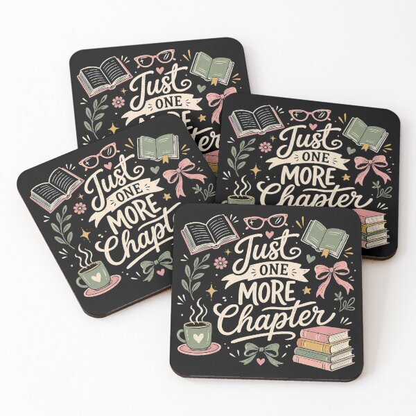 Item preview, Just One More Chapter, Book Lover, Books and Coffee, Floral Bookish, Book Club, Reader  designed and sold by Sprinkle12345.