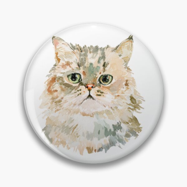 Item preview, Watercolor Persian Cat Portrait | Cute Fluffy Kitty Illustration designed and sold by bubulaladesigns.