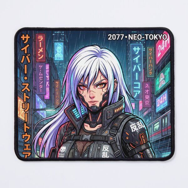 Item preview, Cyberpunk Rebel Neo Tokyo Dark Manga Cyborg Girl designed and sold by DigitalArtx-com.