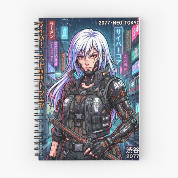 Item preview, Cyberpunk Rebel Neo Tokyo Dark Manga Cyborg Girl designed and sold by DigitalArtx-com.