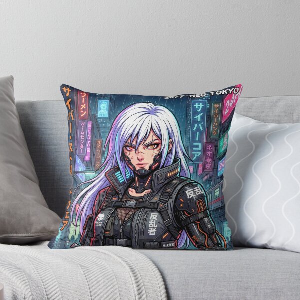 Item preview, Cyberpunk Rebel Neo Tokyo Dark Manga Cyborg Girl designed and sold by DigitalArtx-com.