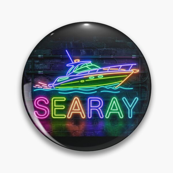 Item preview, Neon Searay Boat Retro Illustration designed and sold by ExploreAura Studio.