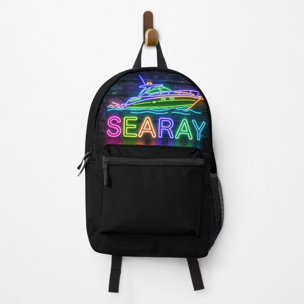 Item preview, Neon Searay Boat Retro Illustration designed and sold by ExploreAura Studio.