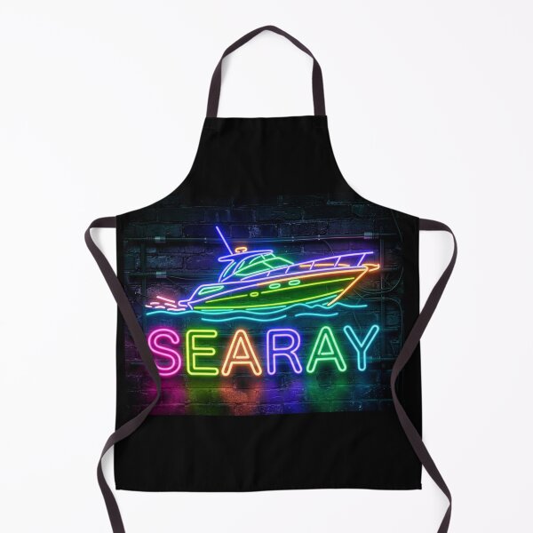 Item preview, Neon Searay Boat Retro Illustration designed and sold by ExploreAura Studio.