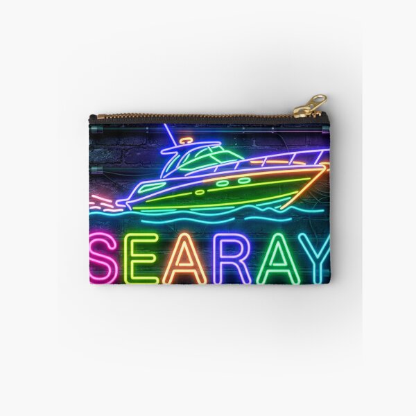 Item preview, Neon Searay Boat Retro Illustration designed and sold by ExploreAura Studio.