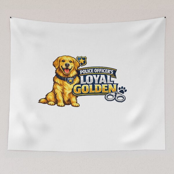 Item preview, Police Officer's Loyal Golden Retriever K9 Design designed and sold by Sahil Randhawa.