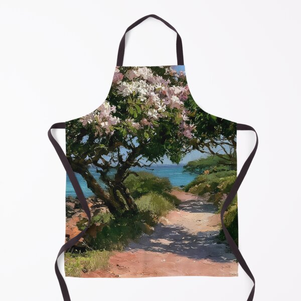 Item preview, Hawaiian Tropical Beach Path with Flowering Tree and Turquoise Ocean v4 designed and sold by daila70.