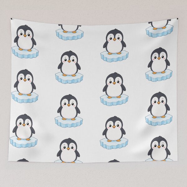 Item preview, Cute Penguin on Ice Floe Kawaii Cartoon Arctic Animal Design designed and sold by Seculinator.