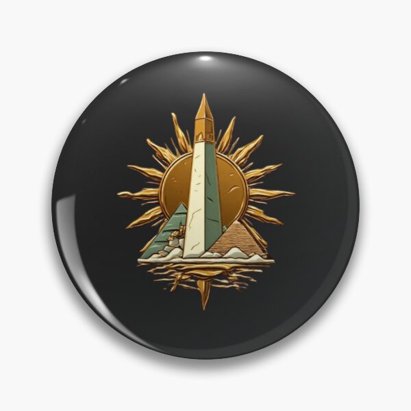 Item preview, Golden Sunburst with Obelisk & Sphinx | Elysium Echoes Icon 01 designed and sold by Shift-Bloom.