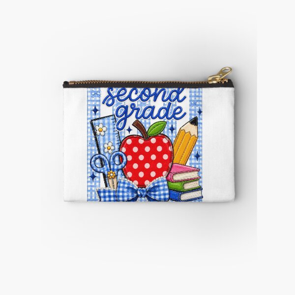 Item preview, Striped Preppy Second Grade Blue Gingham Apple Pencil Back To School Teacher designed and sold by VGAfanatic.