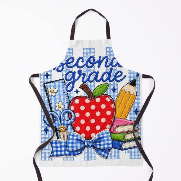 Item preview, Striped Preppy Second Grade Blue Gingham Apple Pencil Back To School Teacher designed and sold by VGAfanatic.