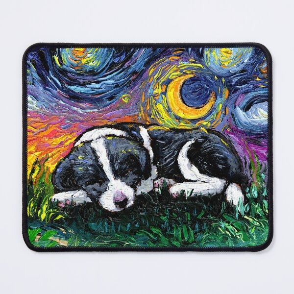 Item preview, Sleepy Border Collie Puppy Night designed and sold by AjaTrier.
