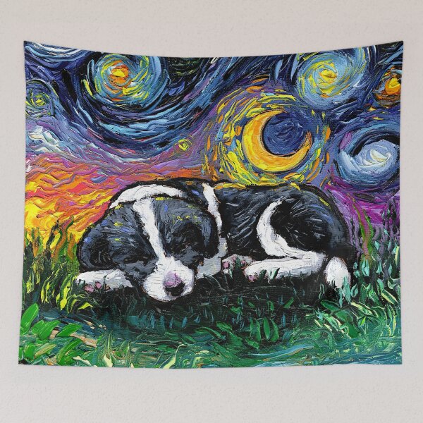 Item preview, Sleepy Border Collie Puppy Night designed and sold by AjaTrier.