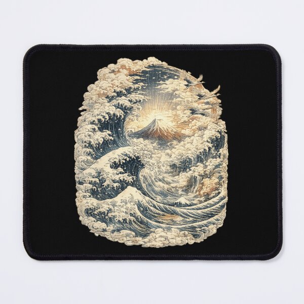Item preview, Mount Fuji & Great Waves | Vintage Japanese Ukiyo-e Ocean Landscape Art designed and sold by MrDev.