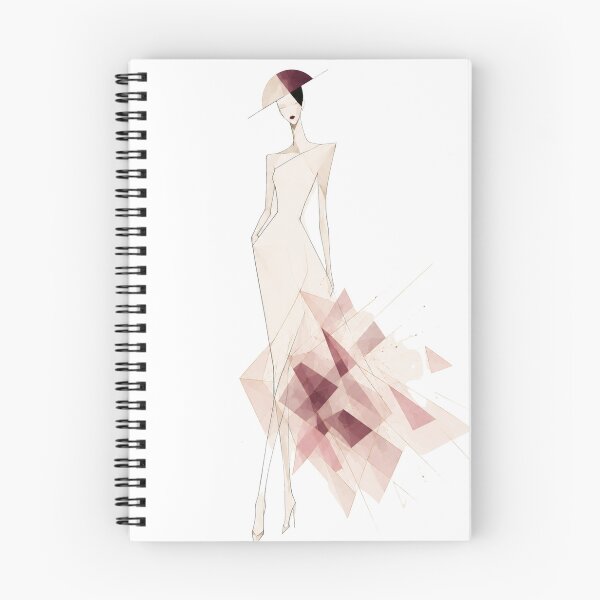 Item preview,  Atelier – Geometric Elegance | Luxury Cubism Fashion Illustration in Ruby. designed and sold by NewtBoo.