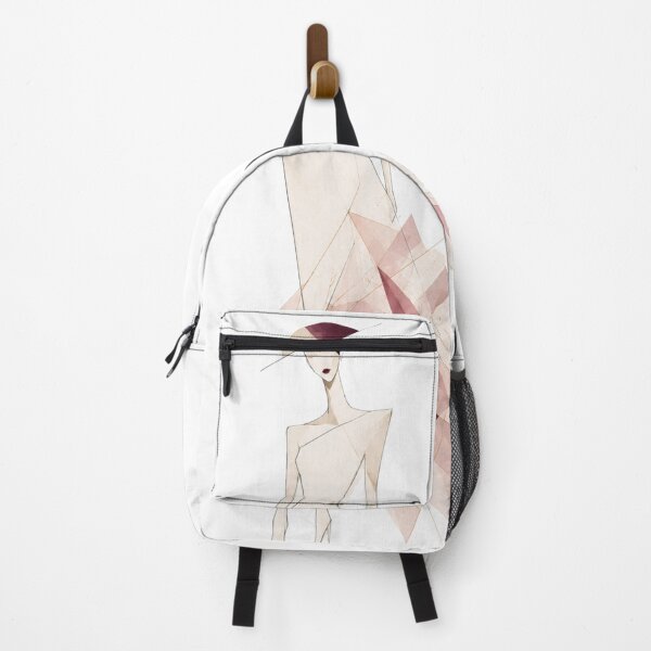 Item preview, Atelier – Geometric Elegance | Luxury Cubism Fashion Illustration in Ruby. designed and sold by NewtBoo.