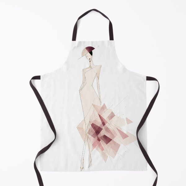 Item preview, Atelier – Geometric Elegance | Luxury Cubism Fashion Illustration in Ruby. designed and sold by NewtBoo.
