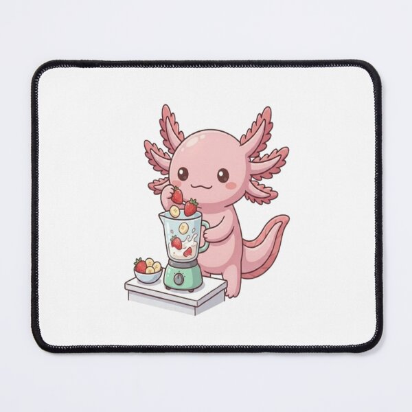 Item preview, Cute Axolotl Making Strawberry Smoothie designed and sold by Ella_Sketch.