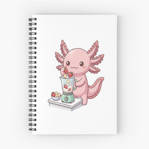 Item preview, Cute Axolotl Making Strawberry Smoothie designed and sold by Ella_Sketch.
