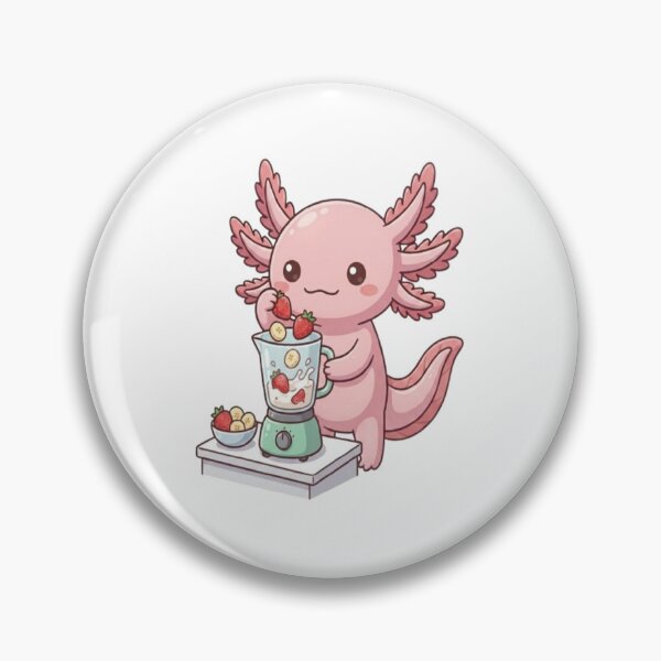 Item preview, Cute Axolotl Making Strawberry Smoothie designed and sold by Ella_Sketch.