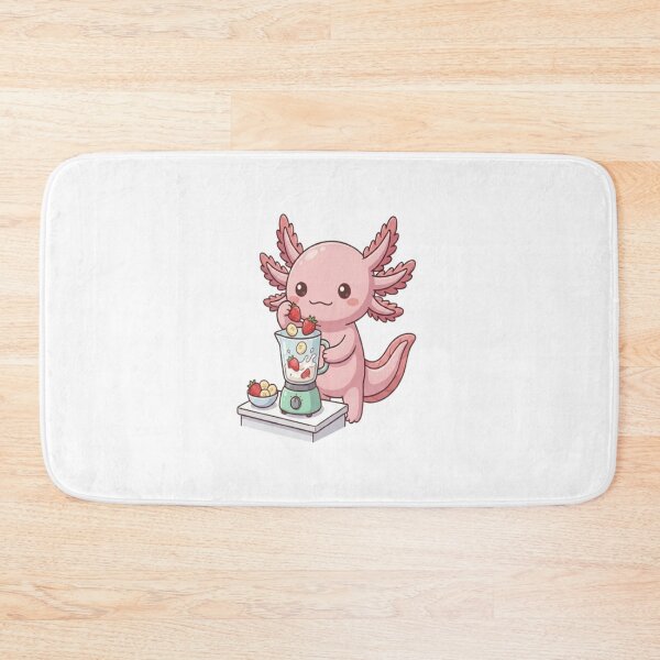 Item preview, Cute Axolotl Making Strawberry Smoothie designed and sold by Ella_Sketch.