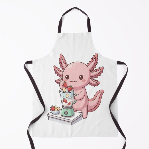 Item preview, Cute Axolotl Making Strawberry Smoothie designed and sold by Ella_Sketch.