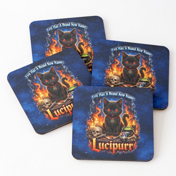 Item preview, Lucipurr – Evil Has a Brand New Name | Gothic Black Cat Occult T-Shirt Design designed and sold by MysticOzzy.