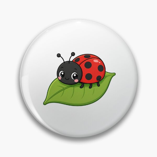 Item preview, Cute Ladybug on Leaf Kawaii Cartoon Nature Design designed and sold by Seculinator.