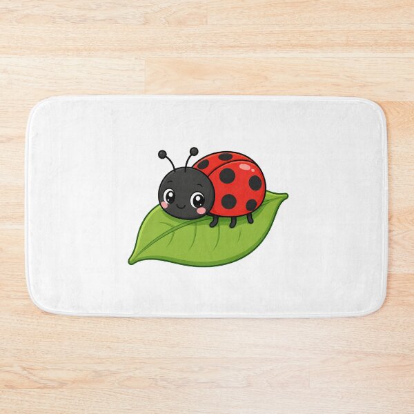 Item preview, Cute Ladybug on Leaf Kawaii Cartoon Nature Design designed and sold by Seculinator.
