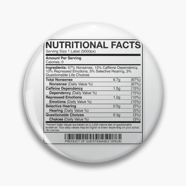 Item preview, Funny Nutritional Facts Label Inappropriate Humor Parody Design designed and sold by LunaMarkos.