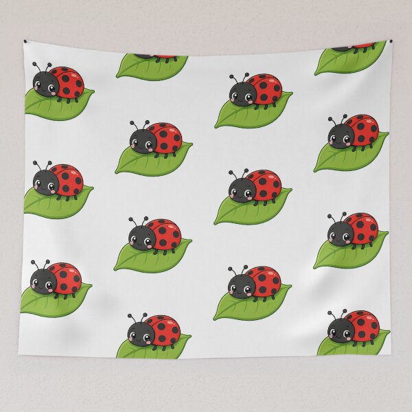 Item preview, Cute Ladybug on Leaf Kawaii Cartoon Nature Design designed and sold by Seculinator.