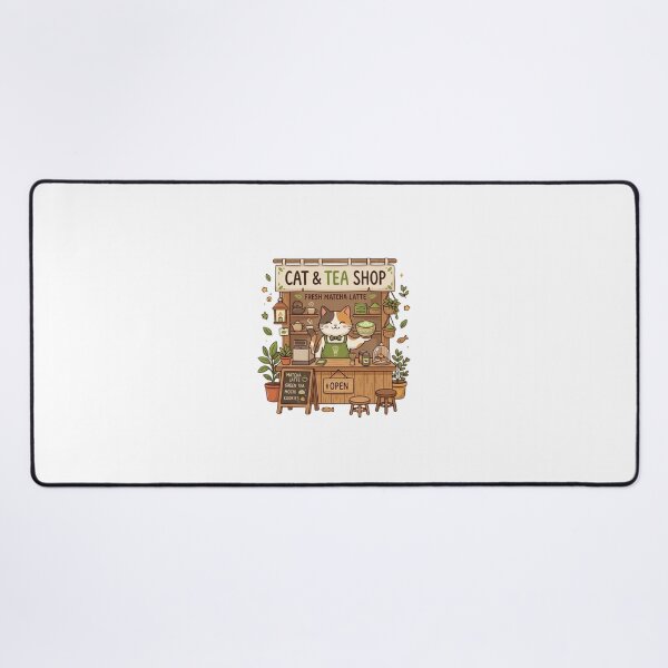 Item preview, Cat & Tea Shop: Fresh Matcha Latte designed and sold by HikuShop.