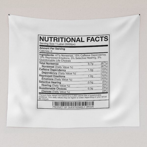 Item preview, Funny Nutritional Facts Label Inappropriate Humor Parody Design  designed and sold by LunaMarkos.