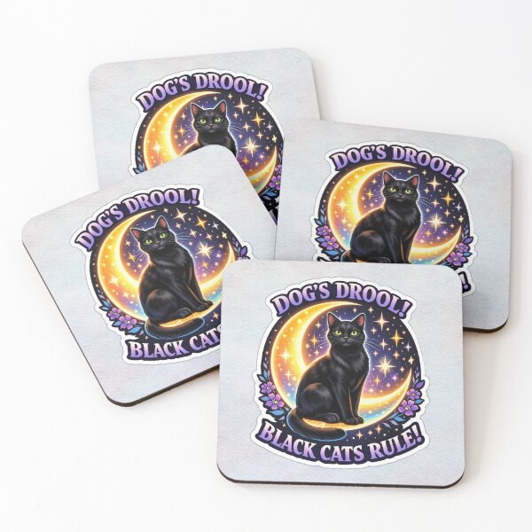 Item preview, Dogs Drool Black Cats Rule Moon Cat Design designed and sold by MysticOzzy.