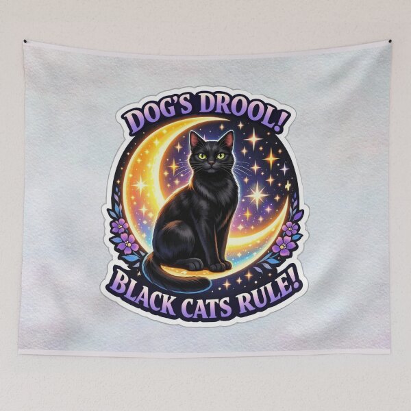 Item preview, Dogs Drool Black Cats Rule Moon Cat Design designed and sold by MysticOzzy.