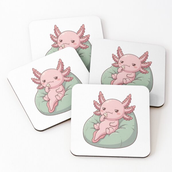 Item preview, Cute Axolotl Relaxing Eating Popcorn designed and sold by Ella_Sketch.