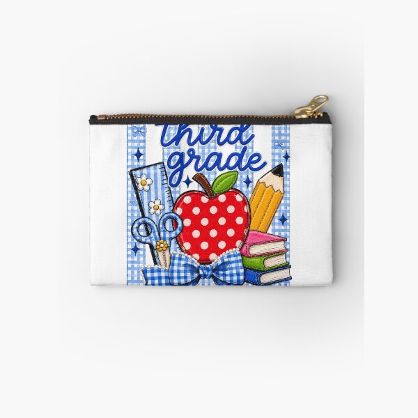 Item preview, Striped Preppy Third Grade Blue Gingham Apple Pencil Back To School Teacher designed and sold by VGAfanatic.