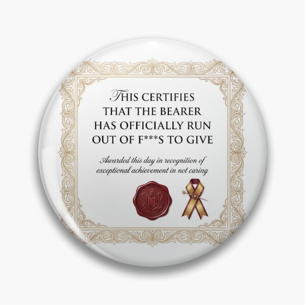 Item preview, Official Certificate Zero F Given Funny Inappropriate Design designed and sold by LunaMarkos.