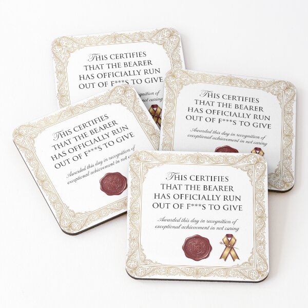 Item preview, Official Certificate Zero F Given Funny Inappropriate Design designed and sold by LunaMarkos.