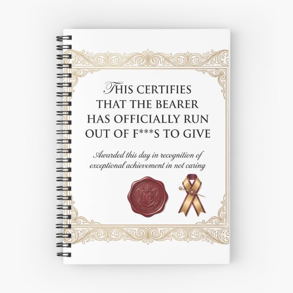 Item preview, Official Certificate Zero F Given Funny Inappropriate Design designed and sold by LunaMarkos.