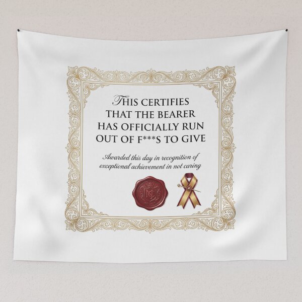 Item preview, Official Certificate Zero F Given Funny Inappropriate Design designed and sold by LunaMarkos.